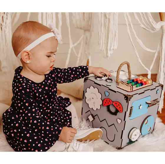 Развивающая игрушка Бизикуб Temple Group TG200165 23х23х23 см Серый Винница