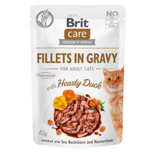Вологий корм Brit Care Cat Pouch для котів, філе в соусі, качка, 85 г Київ
