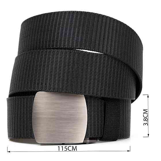 Текстильний ремінь з сріблястою пряжкою Vintage 20541 Чорний Київ