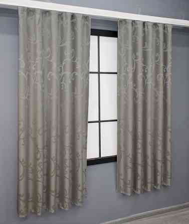 Комплект коротких штор VR-Textil Жакард Allure № 1617ш Тауп 130х170 см 2 шт (35-0271) Киев