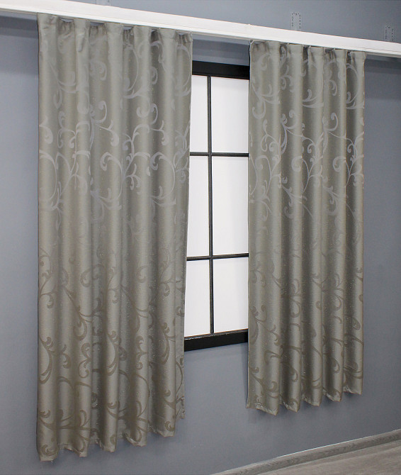 Комплект коротких штор VR-Textil Жакард Allure № 1617ш Тауп 130х170 см 2 шт (35-0271) Киев - изображение 3