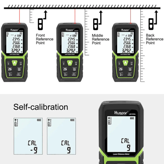 Далекомір-лазерна рулетка Huepar LM120A 120 м з акумулятором і електронним рівнем Київ