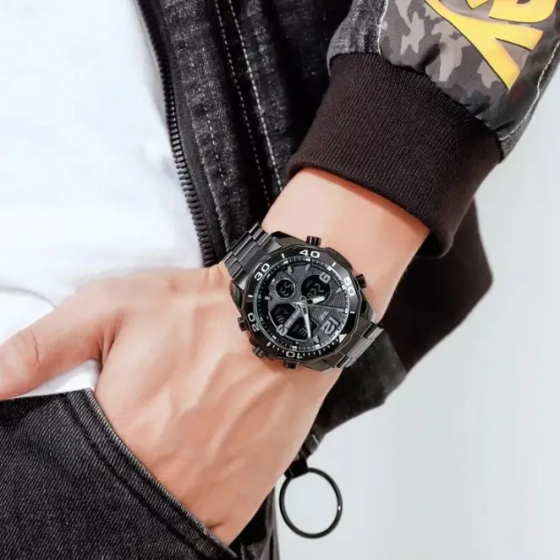 Чоловічий наручний годинник Skmei 1649 (Чорний) Київ