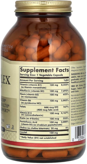 Вітаміни В-100 комплекс Solgar B-Complex "100" 250 капс Київ - фото 2