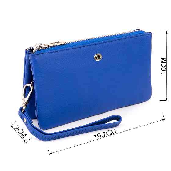 Місткий клатч з двох частин жіночий ST Leather 19252 Синій Київ