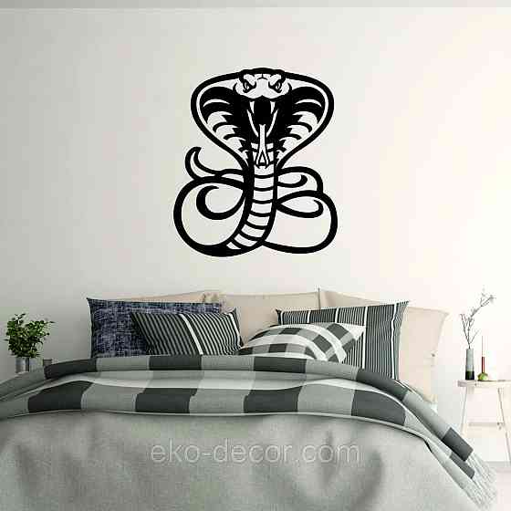 Декоративне настінне Панно  «Кобра» , Декор на стіну 70*60 см, Чорний Київ