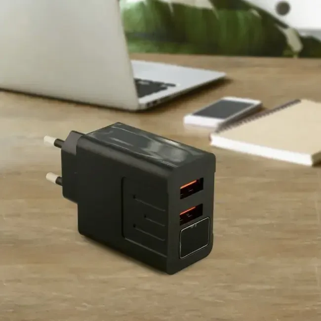 Адаптер на 2 USB з дисплеєм і підтримкою fast charge, CX QC03 Київ - фото 1