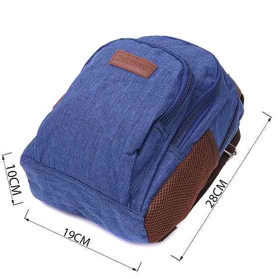 Надежный рюкзак из полиэстера с большим количеством карманов Vintage 22146 Синий Киев