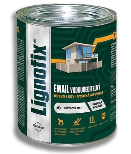 Емаль водорозчинна для деревини та металу Lignofix Email сірий 0.75 л Киев - изображение 1