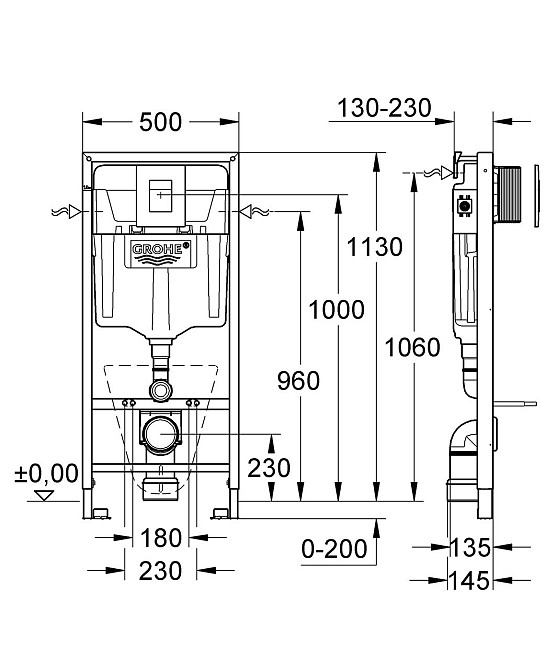 Інсталяційний комплект 5в1 для підвісного унітазу Grohe Fresh Rapid SL   ( 38827000 ) 21033 Харків - фото 7
