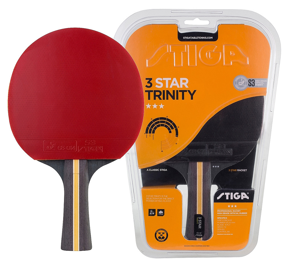 Ракетка для настільного тенісу Stiga Trinity 3 Star FL (1213-3616-01) Київ - фото 1