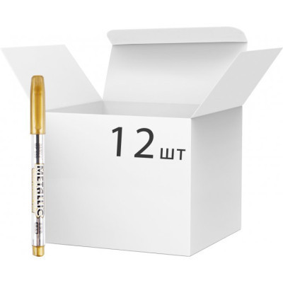 Маркер Baoke 1.5 мм golden Metallic 12 шт (MARK-PER-BAO550GO-12) Вінниця - фото 2
