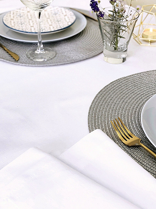 Ecotton Скатертина Ecotton DUCK 150х170 см водовідштовхувальна білого кольору White 23126 Коломыя - изображение 3