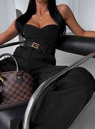 Жіночий базовий діловий костюм двійка: корсет і штани костюмка Чорний, 46/48 Одеса