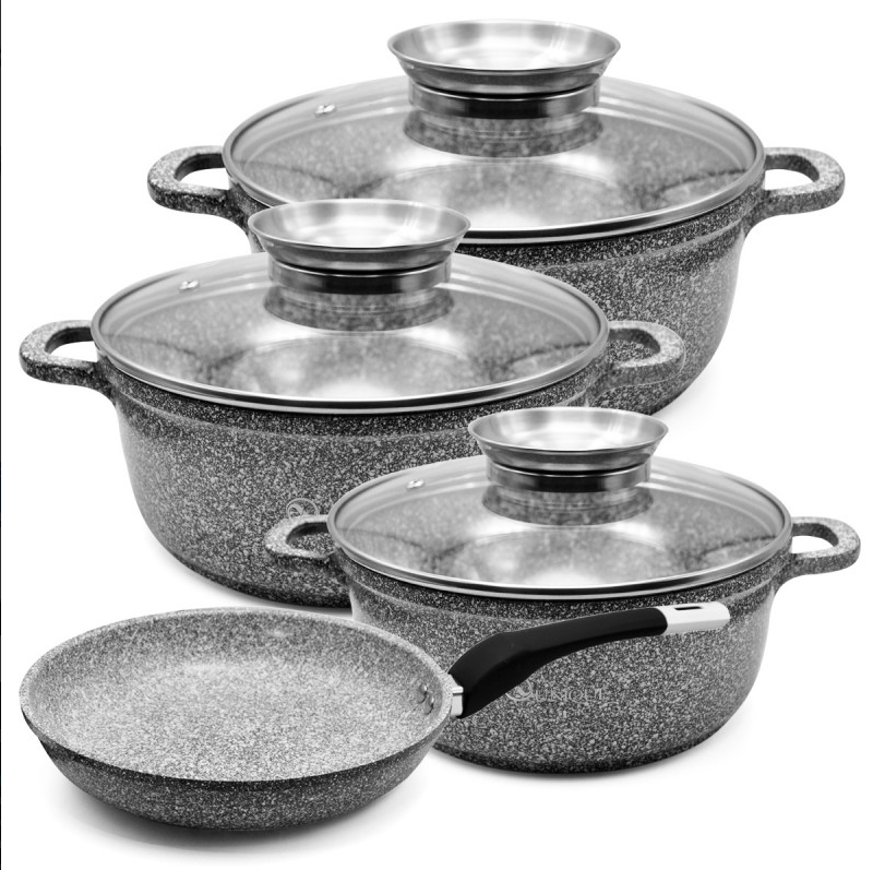 Набор круглых казанов + сковорода 24 см со крышкой UNIQUE UN-5521 4пр Одесса - изображение 2