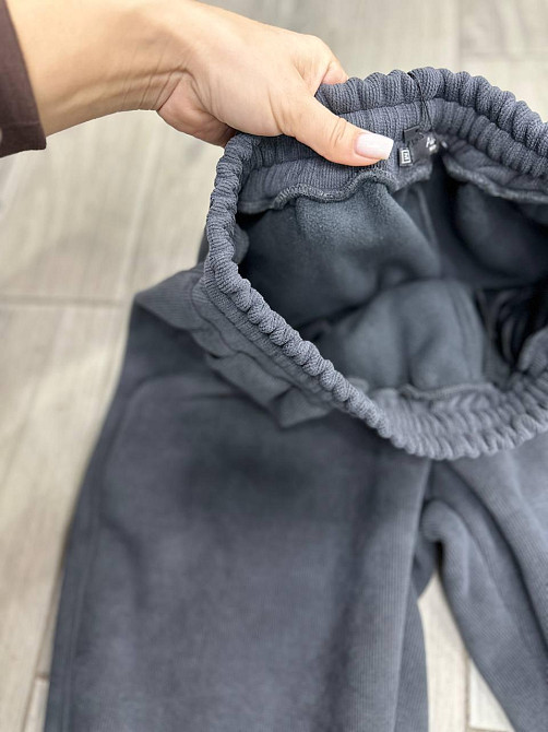 Чоловічі базові теплі штани з вельвету на флісі Графіт, 50 Одеса - фото 2