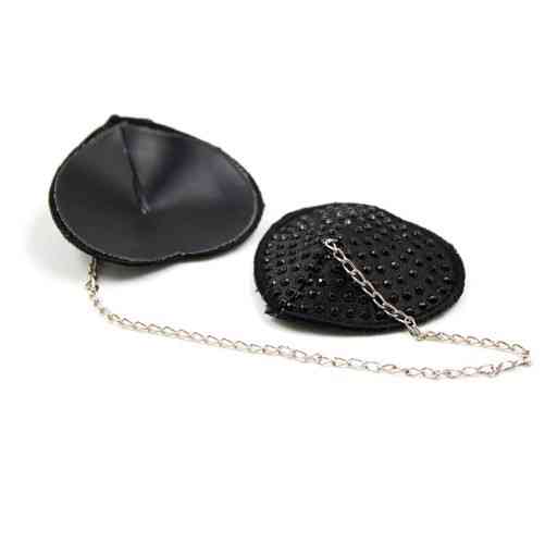 Наклейки на груди з ланцюжком 6 см чорний Київ