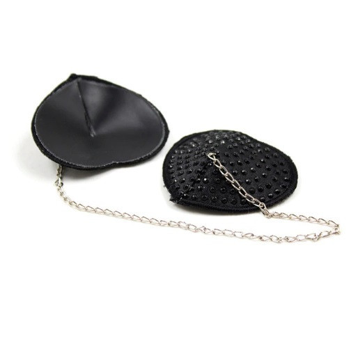 Наклейки на грудь с цепочкой 6 см черный Киев - изображение 2