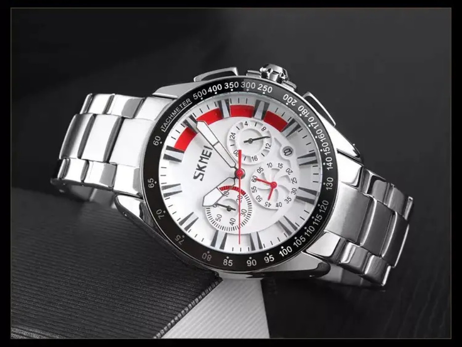 Классические наручные часы Skmei 9167 Белый циферблат Винница - изображение 5