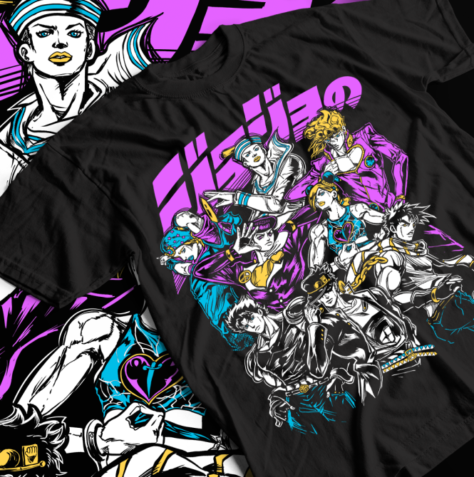 Футболка аниме Джоджо С Бизарре Адвентуре оверсайз (S/M/L) Черний AnimeJ0732 Днепр - изображение 1