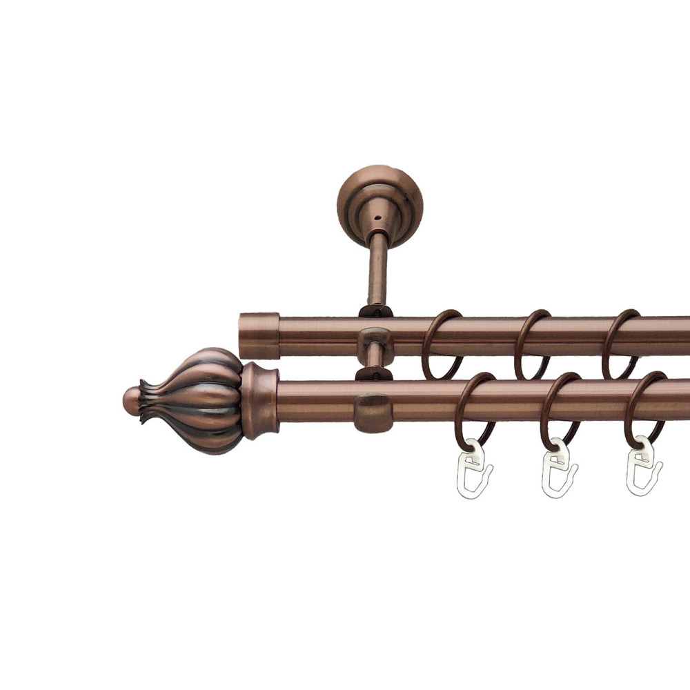 Карниз Orvit Таджа металевий дворядний відкритий Мідь 19\19 мм 200 см (00-00012129) Львов - изображение 1