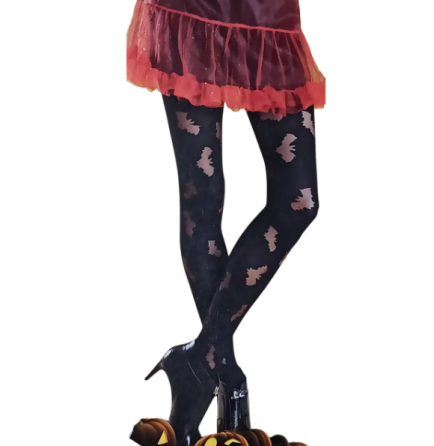 Колготки на Хэллоуин с летучими мышами женские 40 den L черно-красный Киев