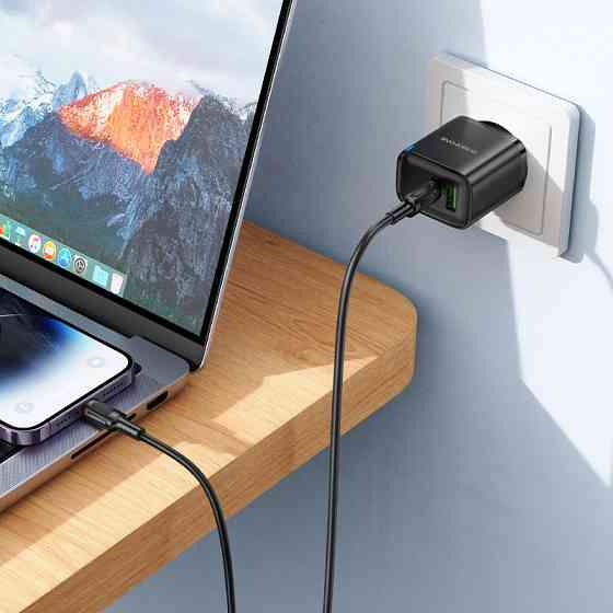 Сетевое зарядное устройство с кабелем BOROFONE BA83A Flare star PD20W+QC3.0 charger set(C to iP) Black Одесса
