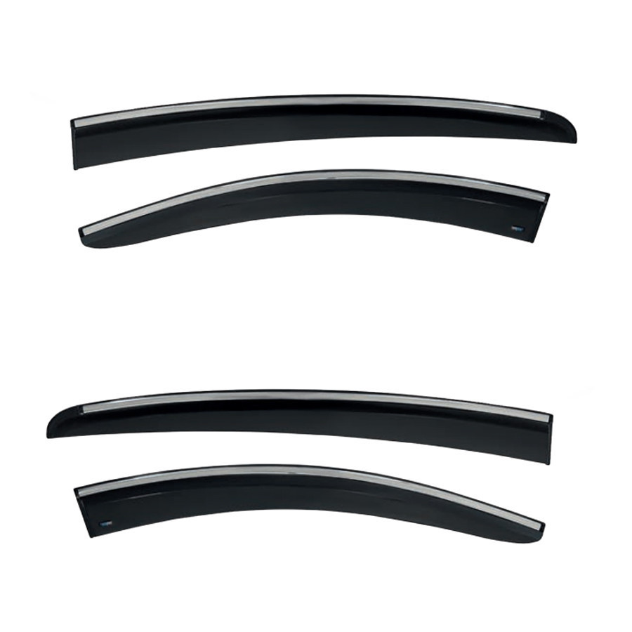 Дефлектори вікон (вітровики) з хром полосою Ford Focus 2018-2023, 4шт, SunPlex, седан/хетчбек, на скотчі Вінниця - фото 2