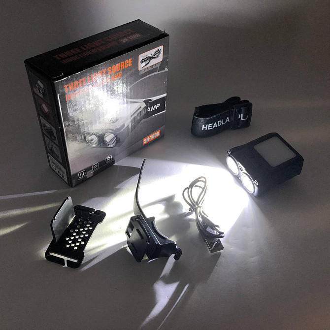 Налобный фонарь для автомеханика SH-T808-2XPE-20SMD-white/red, Налобный светильник для работы в темноте ZA-71 Львов - изображение 8