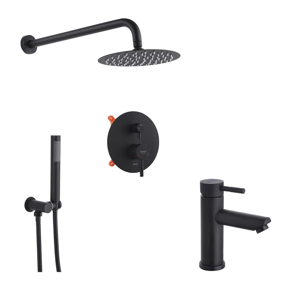 Набор 2 в 1 душевая система Kroner Edelstahl Klassisch-SCH082 + смеситель Edelstahl Klassisch-SCH010 Киев - изображение 1