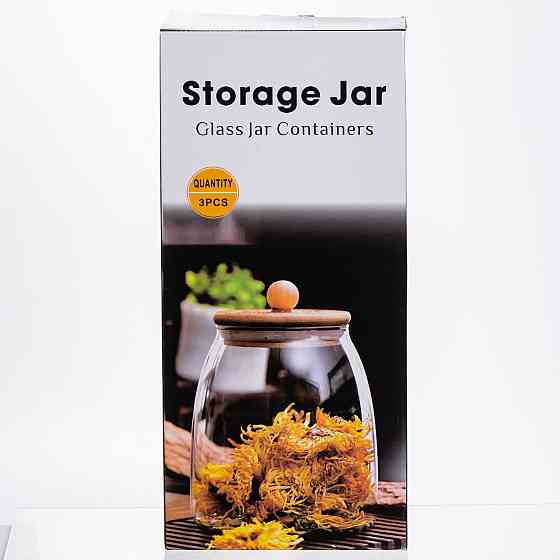 Набір банок для сипучих продуктів з бамбуковими кришками Київ