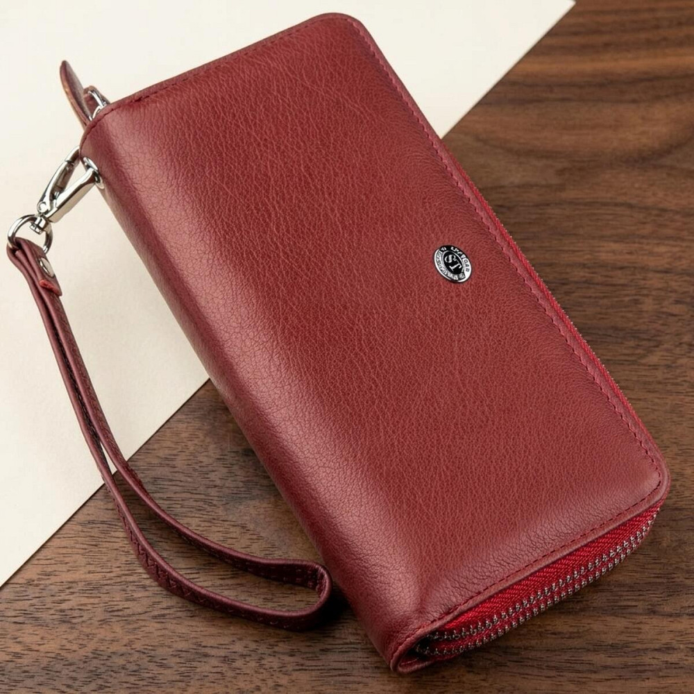 Багатофункціональний гаманець-клатч для жінок ST Leather 18868 Червоний Київ - фото 7