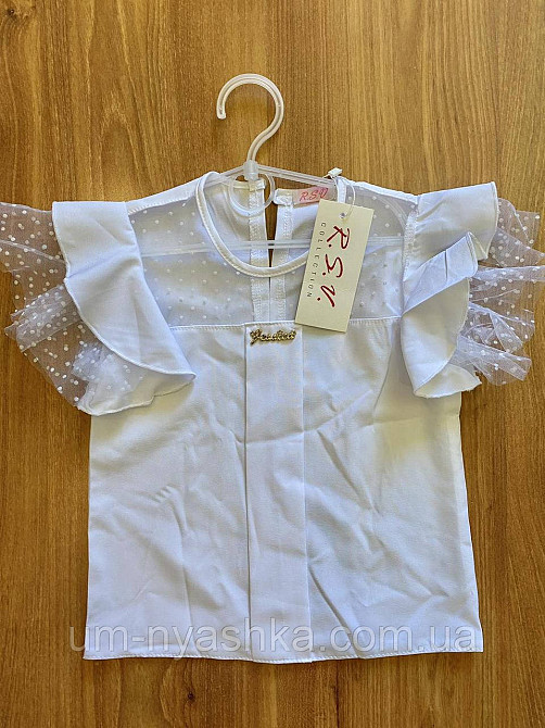 Гарна шкільна блузка з коротким рукавом 116-140 Кривий Ріг - фото 2