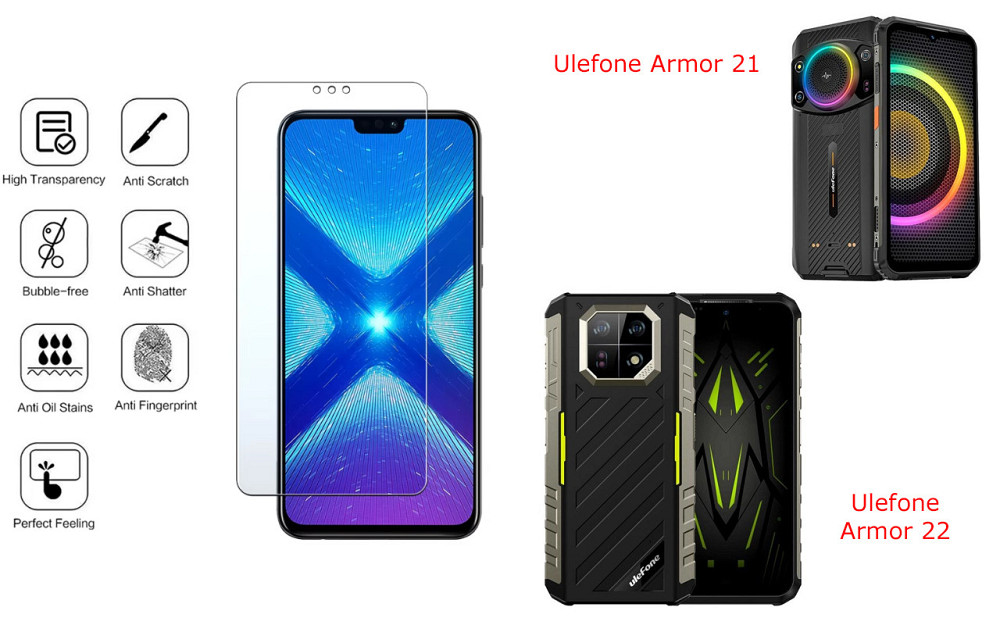 Защитное стекло NeoGlass для Ulefone Armor 21, Armor 22 – ультрапрозрачное и устойчивое Киев - изображение 4