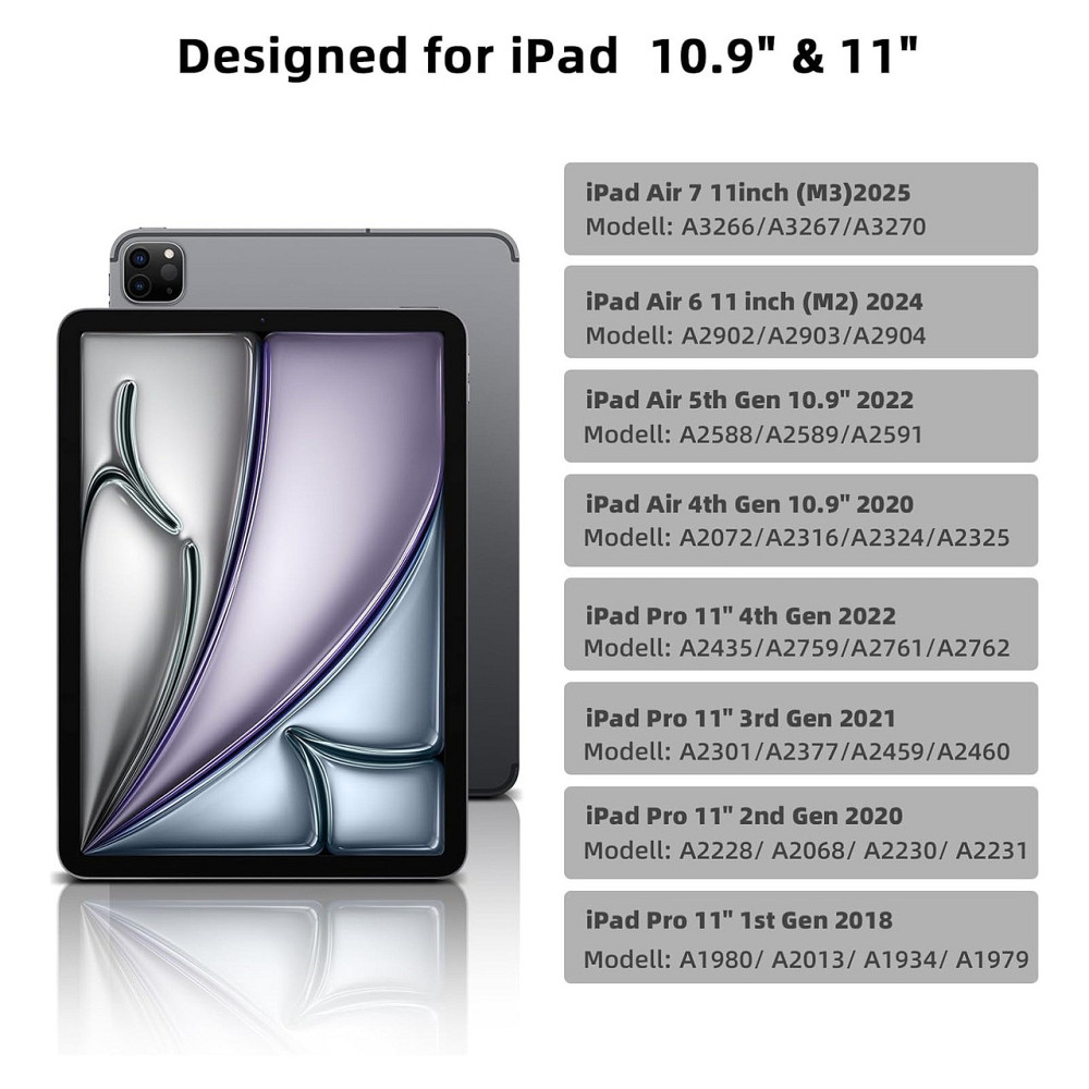Чохол-клавіатура Bettdow для iPad Air/Pro 11" 2024/2025 чорний 360° обертання знімна QWERTY клавіатура Київ - фото 3