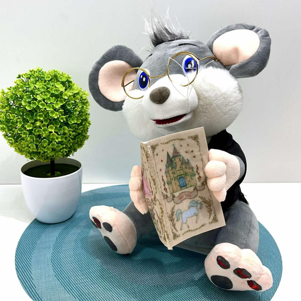 Мишеня інтерактивне LIMO TOY Казочник 8 карток з казками 30см Сірий (FT 0033) Чернігів - фото 1