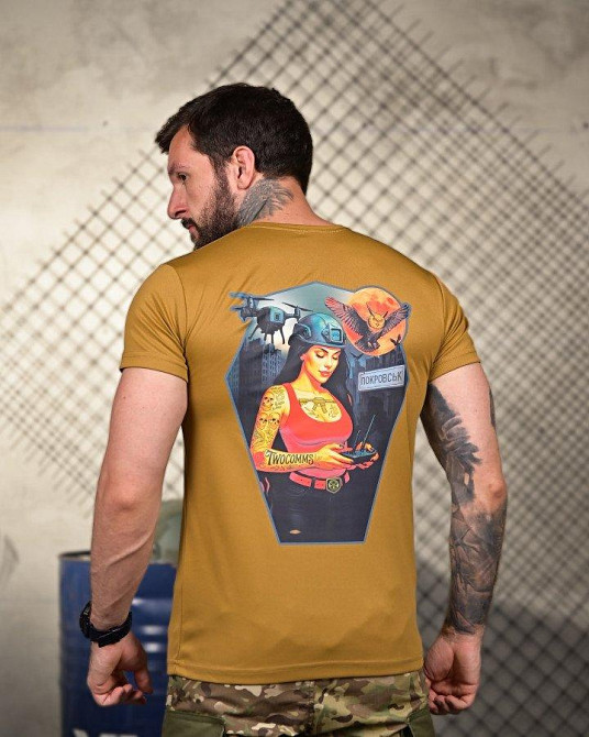 Тактическая потоотводящая футболка Покровськ coyot ПП4678 Одесса - изображение 1