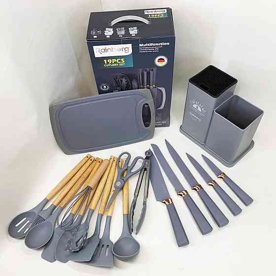 Стильний кухонний набір із силікону, Набір кухонного приладдя на стійці, Кухонне приладдя лопатка YS-83 Івано-Франківськ