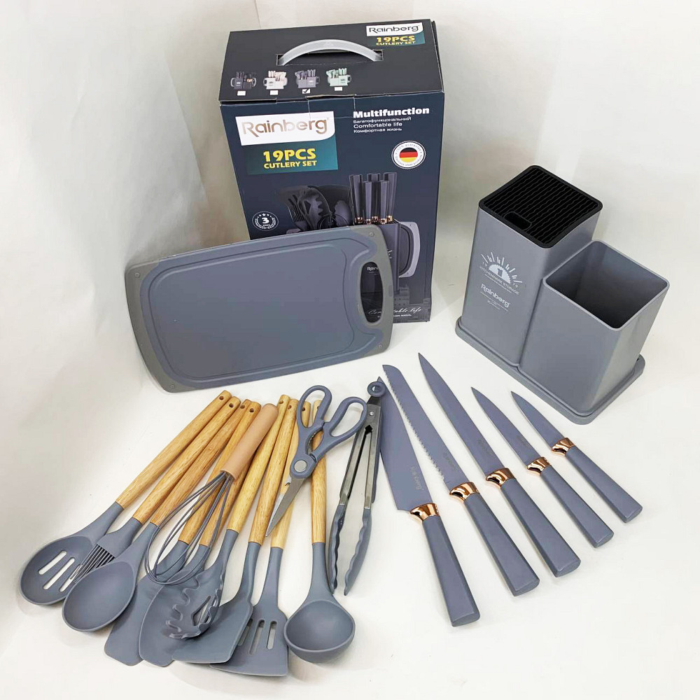 Стильний кухонний набір із силікону, Набір кухонного приладдя на стійці, Кухонне приладдя лопатка YS-83 Івано-Франківськ - фото 2