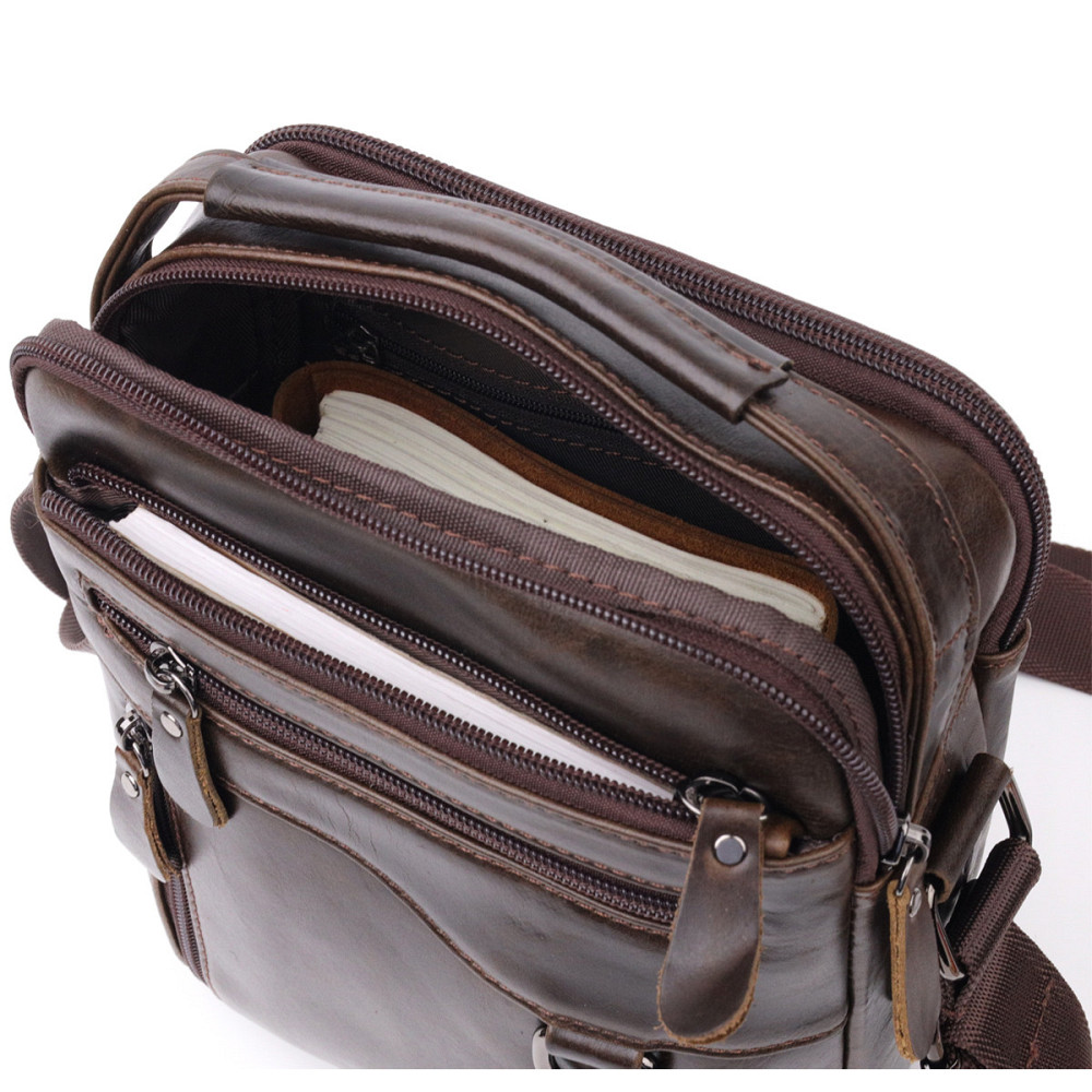 Практичная мужская сумка Vintage 20824 кожаная Коричневый Киев - изображение 6