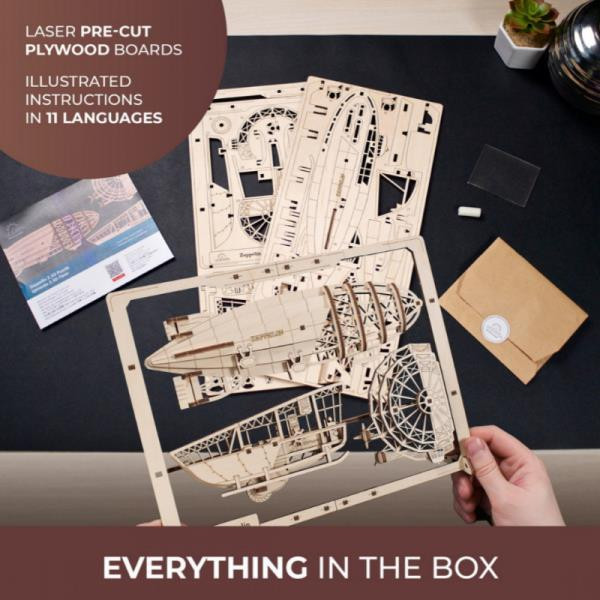 Дерев'яний механічний 3D конструктор Ugears Цепелін (70208) Харків - фото 18