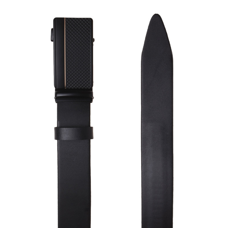 Автоматичний чоловічий пасок з пряжкою115-125×3.5 / ремінь на штани Borsa Leather, чорний Кам'янське - фото 4