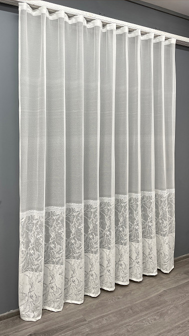 Тюль жакард, колекція "Greta" колір кремовий 1433т Київ - фото 3