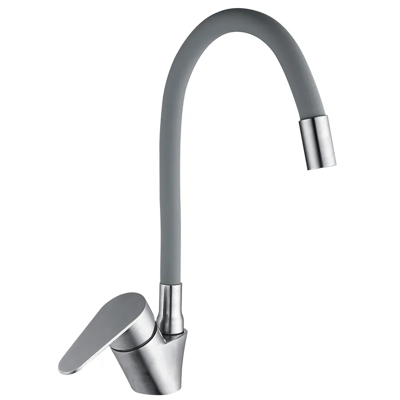 Кухонный смеситель Mixxus NEO-011 REFL.Gray с силиконовым изливом MI6557 Харьков - изображение 1