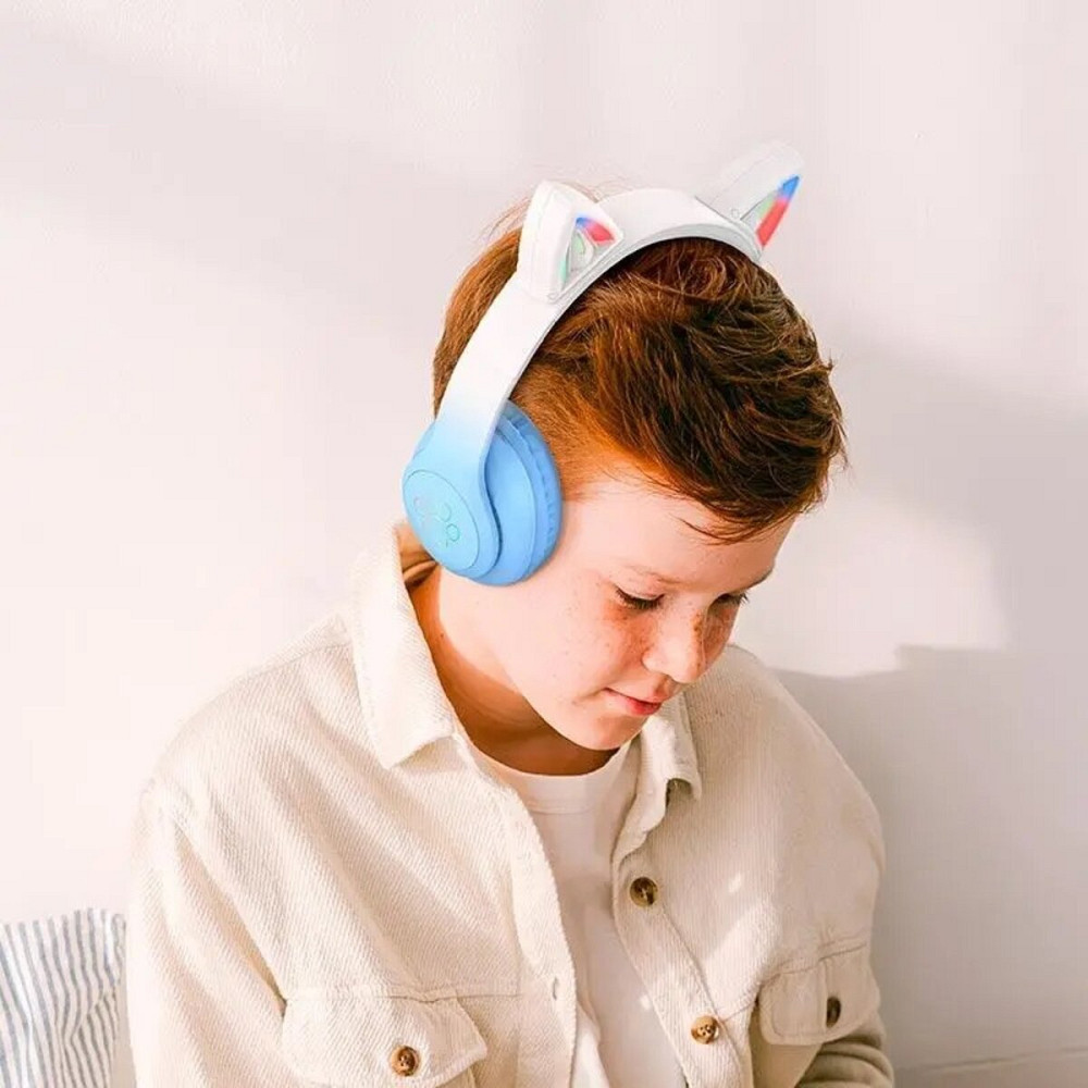 Навушники HOCO W42 Cat ears BT headphones Crystal Blue Київ - фото 3