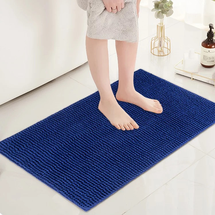 Килимок для ванної кімнати та душу з м'яким ворсом Bathlux 80*50 із спеціального нековзного матеріалу Синій Кам'янець-Подільський - фото 1
