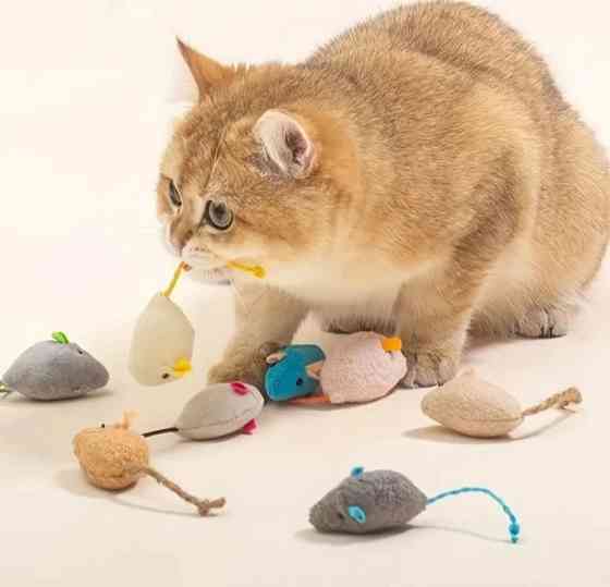 Набор мышат мягкая игрушка для котика 7 шт разные цвета Киев