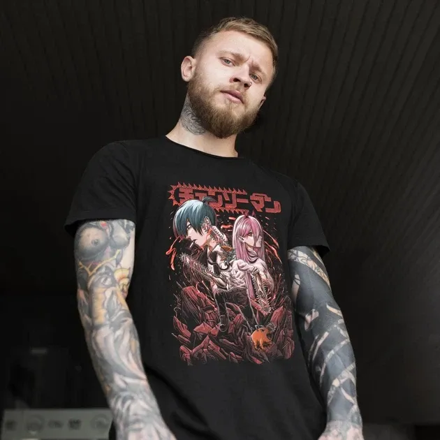 Футболка мужская с принтом Человек Бензопила Команда Размер 48 Anime0073 Днепр - изображение 3