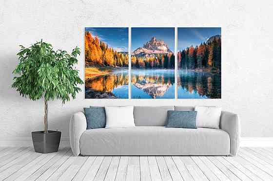 Модульная картина в гостиную / спальню  Гірський пейзаж    ART-185_3A 70х130 см Киев