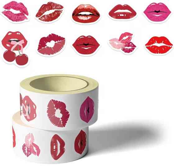 Набір наклейок губи та поцілунки, 500 шт, 10 дизайнів Київ